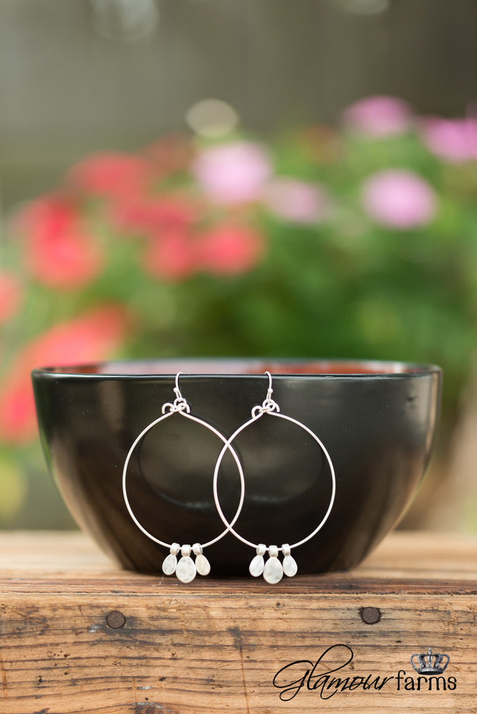 Pamona Hoop Earrings - Worn Silver