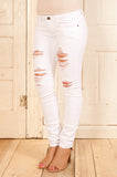 Distressed Glamour Skinny Jean - White