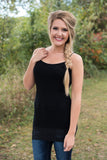 Ahh-Mazing Cami Lace Bottom Long Shaper - Black
