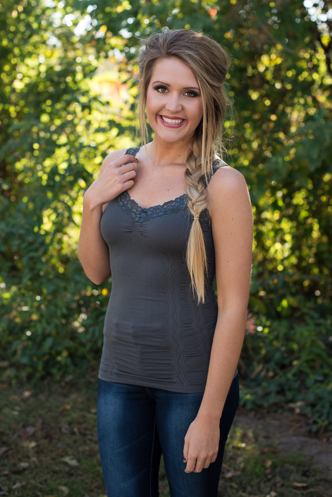 Ahh-Mazing Lace Short Shapers - Dark Gray