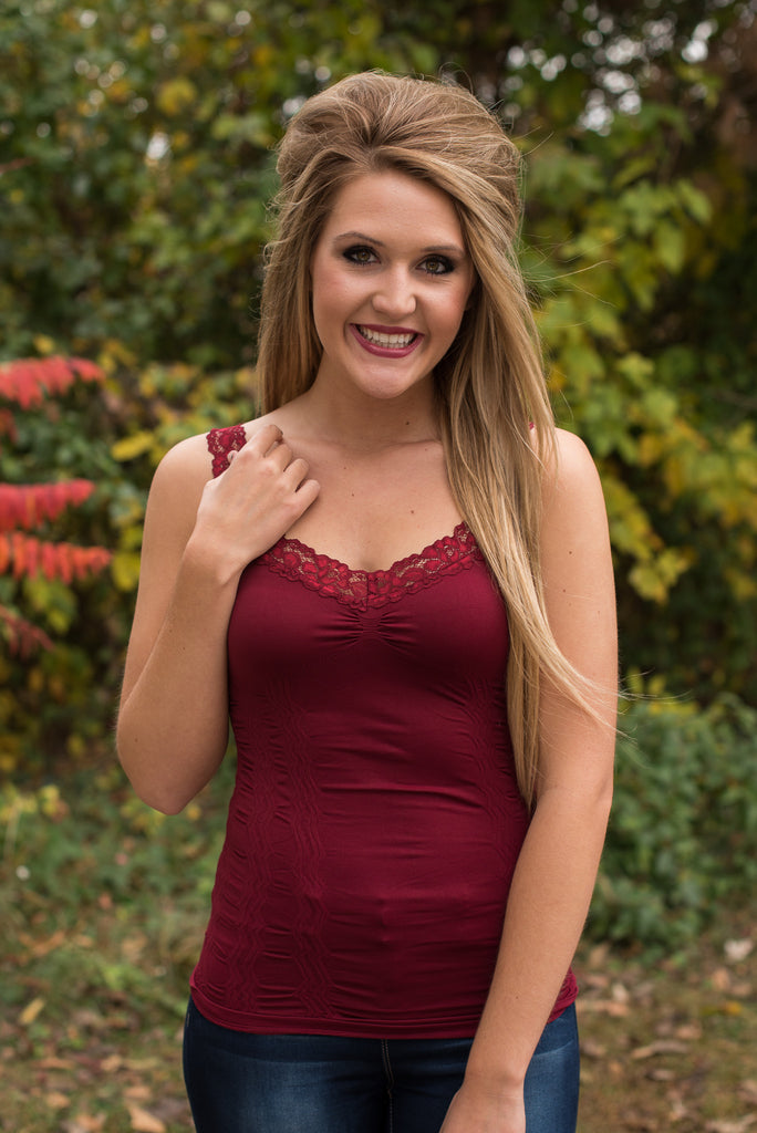 Ahh-Mazing Lace Short Shapers - Burgundy