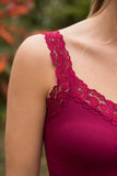 Ahh-Mazing Lace Short Shapers - Dark Cranberry