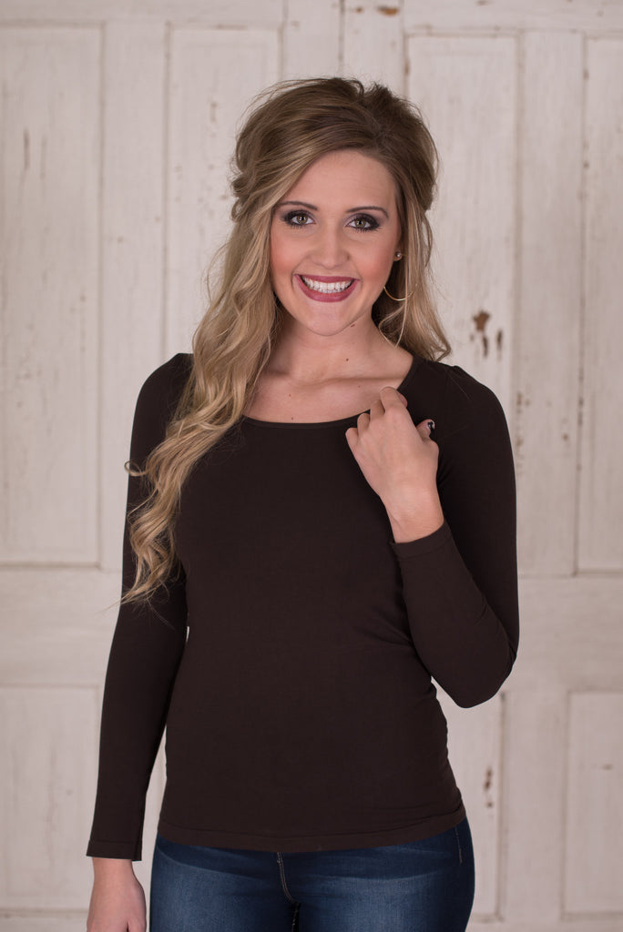 Ahh-Mazing Long Sleeve Shaper - Dark Brown