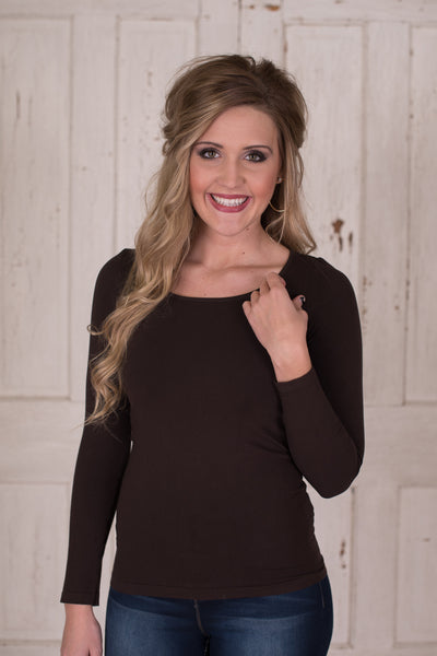 Ahh-Mazing Long Sleeve Shaper - Dark Brown
