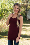 Ahh-Mazing Tank Long Shaper - Dark Cranberry
