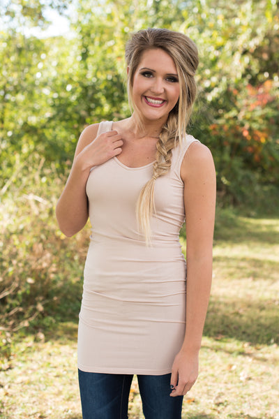 Curvy| Ahh-Mazing Tank Long Shaper - Latte