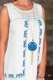 *1 LEFT - MEDIUM* Among The Willows Dress - Ivory/Blue