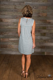 *1 LEFT - MEDIUM* Ashbury Embroidered Dress - Denim Blue