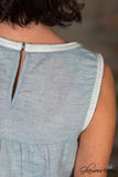 *1 LEFT - MEDIUM* Ashbury Embroidered Dress - Denim Blue