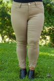 Curvy| Ava Hyper Stretch Skinny - Camel