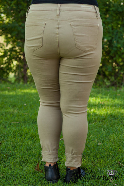 Curvy| Ava Hyper Stretch Skinny - Camel