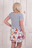 Bouquet of Flowers Dress - White/Navy Multi