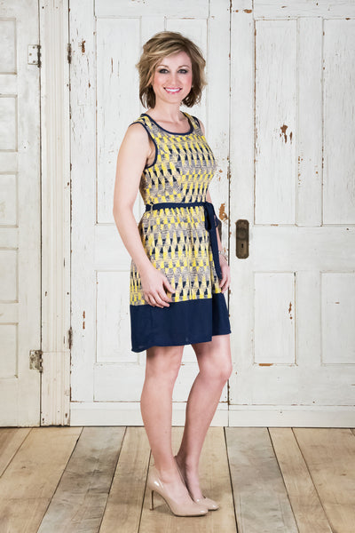 Bright New Day Dress - Yellow/Blue