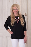 Comfy Girl 3/4 Sleeve - Black