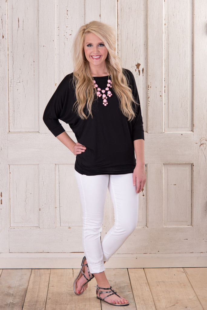 Comfy Girl 3/4 Sleeve - Black