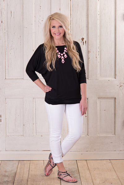 Comfy Girl 3/4 Sleeve - Black