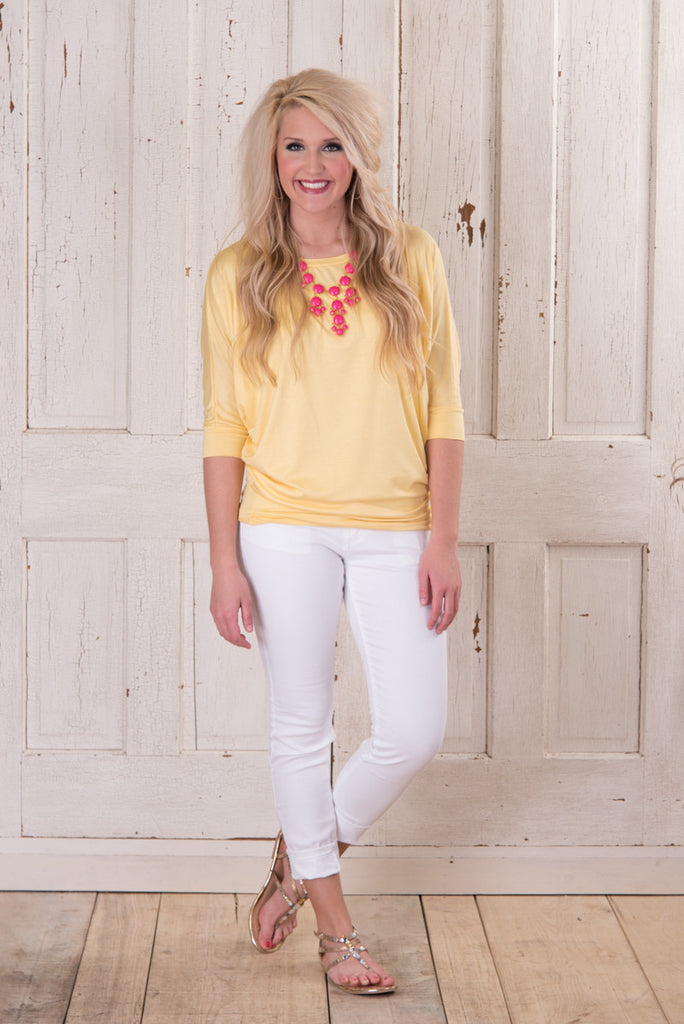 Comfy Girl 3/4 Sleeve - Yellow