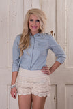 Crazy for Lace Shorts - Ivory