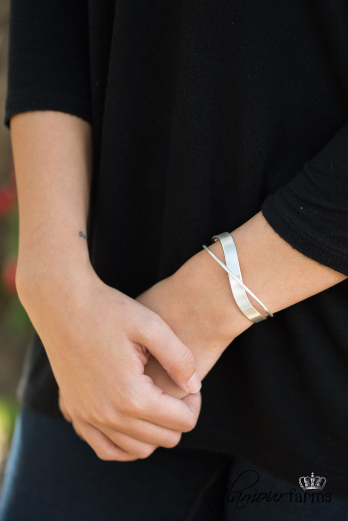 Criss-Cross Bracelet - Matte Silver