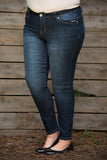 Curvy| Britt Skinny Jean with Lift - Dark Wash