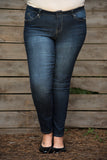 Curvy| Britt Skinny Jean with Lift - Dark Wash
