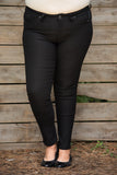 Curvy| Annie Hyper Twill Skinny - Black