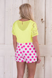 Cut It Out Blouse- Neon Lime