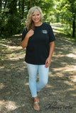 Curvy| Glamour Farms Logo Tee - Black