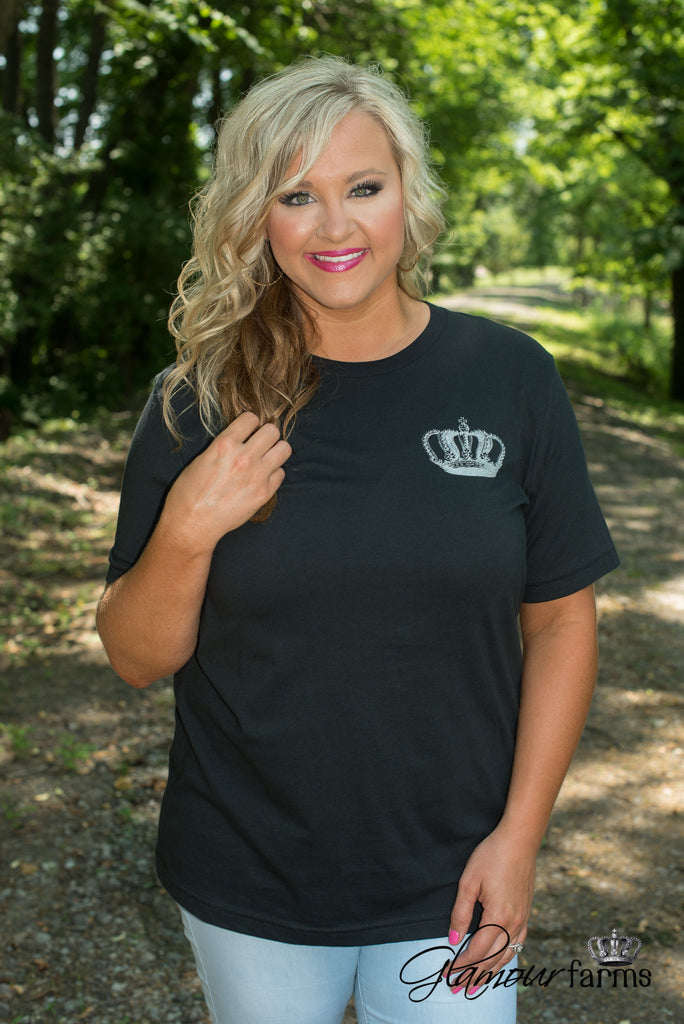 Curvy| Glamour Farms Logo Tee - Black