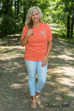 Curvy| Glamour Farms Logo Tee - Coral