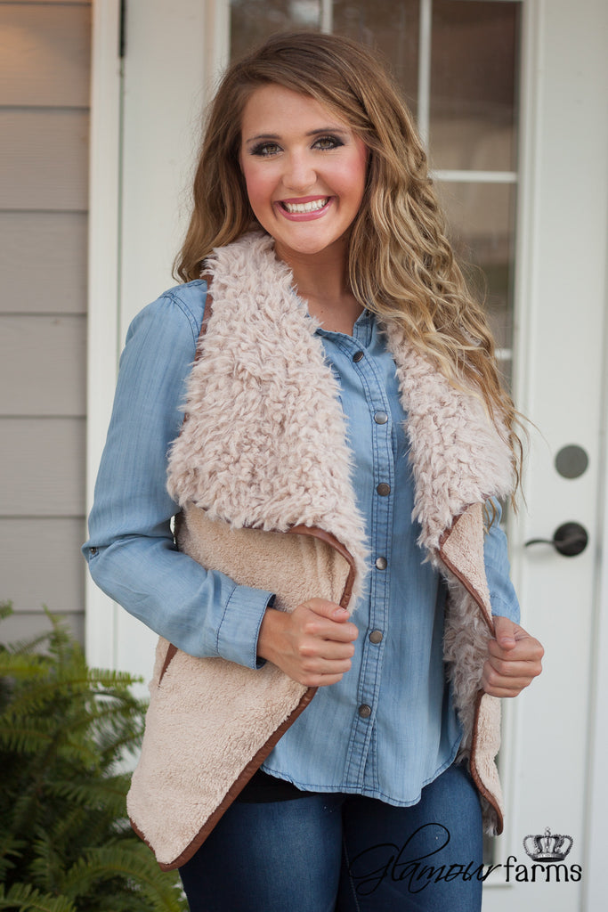 Hans Faux Fur Vest - Tan