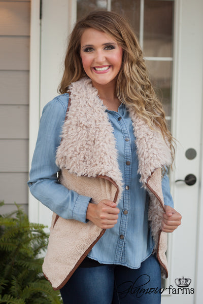 Hans Faux Fur Vest - Tan