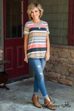 High Tide Top - Heather Gray/Coral