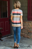 High Tide Top - Heather Gray/Coral