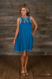 *1 LEFT - SMALL* Indigo Skies Dress - Royal Blue