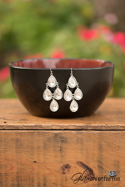 Krystal Elegance Earring - Silver / Clear