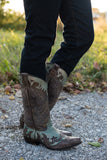 *1 LEFT - SIZE 10* Matisse Marfa Western Boot - Brown/Turqoise