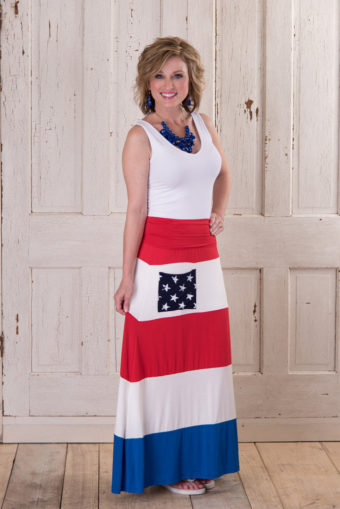 Miss Liberty Maxi Skirt - Red/White/Blue