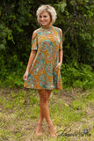 * 1 Left - Medium* Mixie Cold Shoulder Tunic/Dress - Mustard/Multi