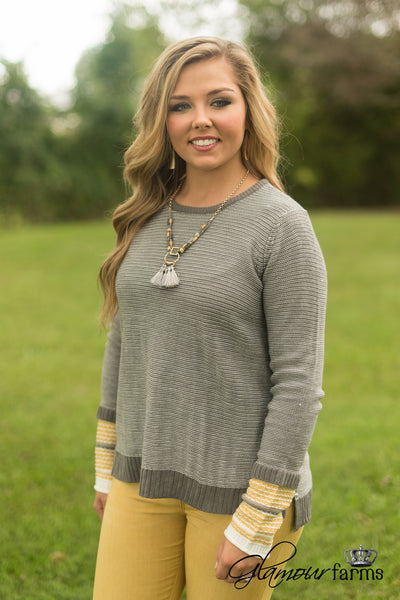 On The Bright Side Sweater - Gray