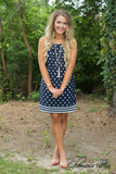 *1 LEFT - SMALL* Pennyrile Polka Dot Dress - Navy/White