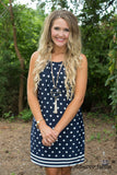 *1 LEFT - SMALL* Pennyrile Polka Dot Dress - Navy/White