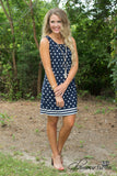 *1 LEFT - SMALL* Pennyrile Polka Dot Dress - Navy/White
