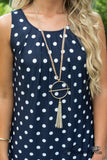 *1 LEFT - SMALL* Pennyrile Polka Dot Dress - Navy/White