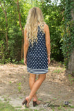 *1 LEFT - SMALL* Pennyrile Polka Dot Dress - Navy/White