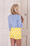 Retro Dot Shorts - Yellow