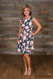 *1 LEFT - LARGE* Searose Floral Dress - Teal/Pink