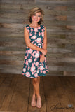 *1 LEFT - LARGE* Searose Floral Dress - Teal/Pink