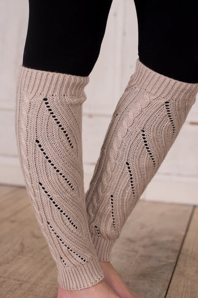 Snowy Days Leg Warmers - Beige