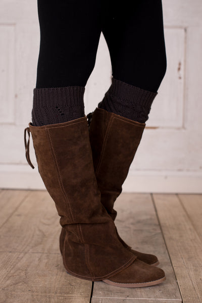 Snowy Days Leg Warmers - Dark Gray